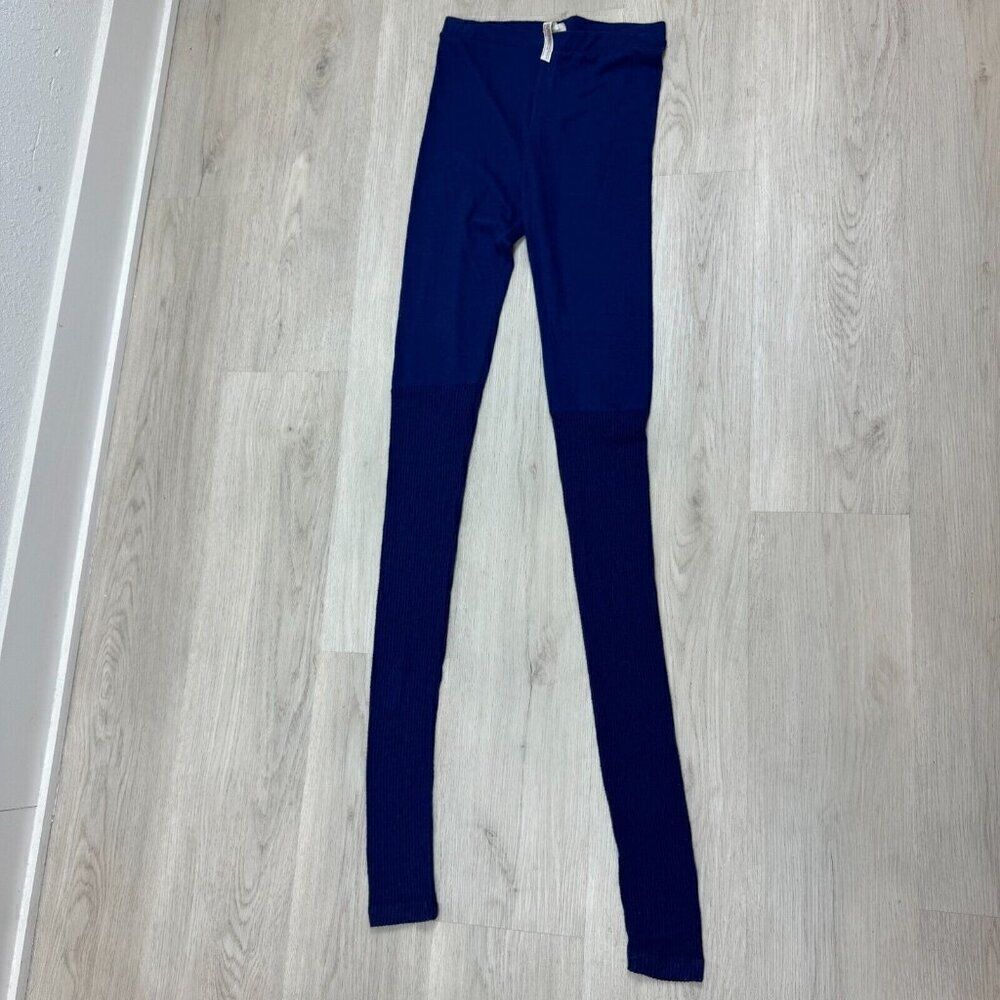 Free People Like Heaven Leggings Sweat Pants Leg Warmer Ribbed Size XS Blue